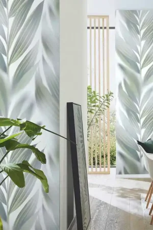 Papier peint panoramique intissé feuillage flou vert L 150 x H 270 cm ERISMANN Livraison Express