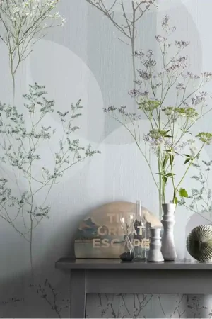 Seulement Aujourd'hui Papier peint panoramique intissé fleur séchée bleu L 150 x H 280 cm ERISMANN