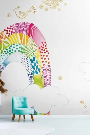 Offre Du Jour Papier peint panoramique en vinyl sur intissé Arc-en-ciel multicolore 280 H x 265 L cm