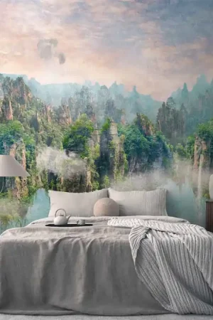 Papier peint panoramique intissé Roche multicolore L371 x 280H cm Populaire