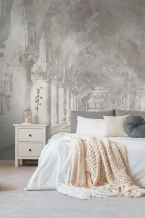 Papier peint panoramique végétal beige L371 x 280H cm Expédié Aujourd'hui
