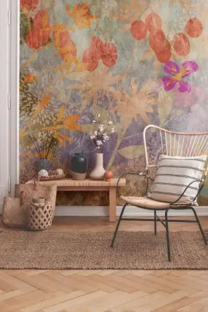 Papier peint panoramique en vinyle sur intissé œuvre d‘art orange L 371 x H 280 cm AS CREATION Prix Choc