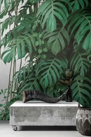 Seulement Aujourd'hui Papier peint panoramique en vinyle sur intissé végétation vert L 371 x H 280 cm AS CREATION