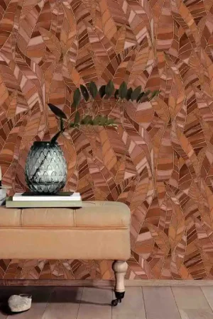 Promotion Papier peint intissé végétal sérénade terracotta ERISMANN