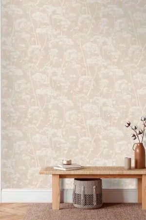 Papier peint intissé végétal blanc et beige GRANDECO Paiement Sécurisé