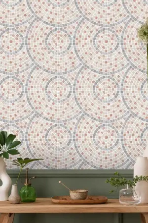 Papier peint intissé mosaïque rouge UGEPA Réduction