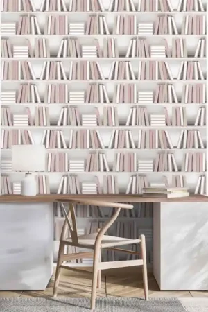 Offre Spéciale Papier peint intissé bibliothèque rose UGEPA