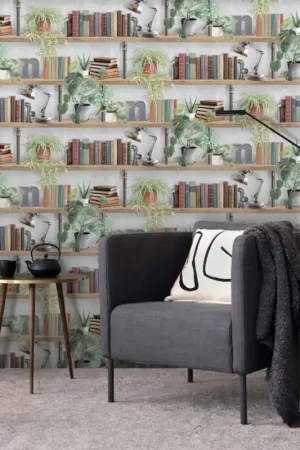 Offre Limitée Papier peint étagère industrielle gris UGEPA