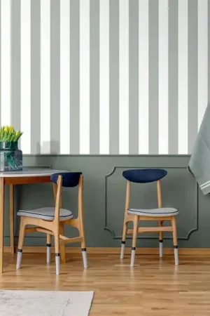 Papier peint intissé à Rayures Pastel Vert UGEPA Dernier Modèle