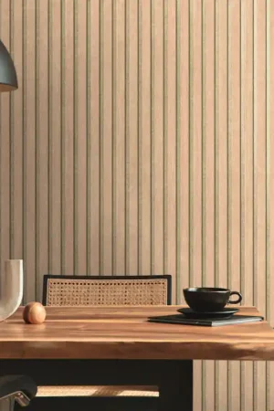 Papier peint intissé tasseaux de bois beige fond noir AS CREATION Meilleur Choix
