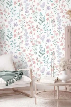Affaire À Saisir Papier peint intissé floral violet UGEPA