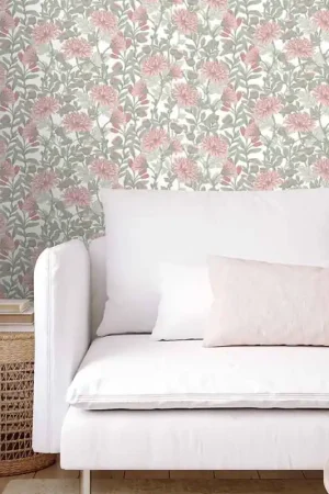 Dernière Chance Papier peint intissé Dea Floral Rose UGEPA
