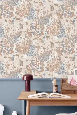 Populaire Papier peint intissé feuillage Babylone beige UGEPA