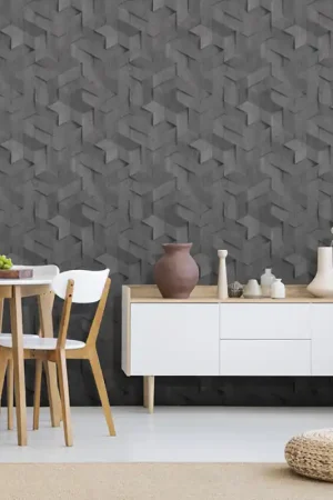 Papier peint intissé bois gris foncé UGEPA Nouveauté