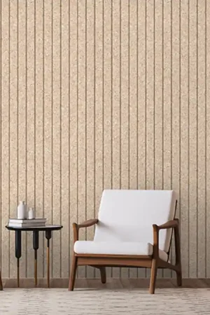 Papier peint intissé imitation rayure en liège beige naturel UGEPA Marque