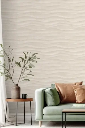 Papier peint intissé bois ondulé beige naturel UGEPA Prix Réduit