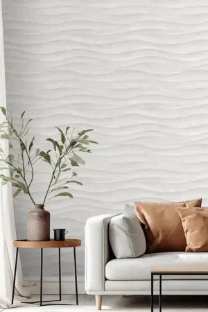 Papier peint intissé bois ondulé gris clair UGEPA Prix Cassé