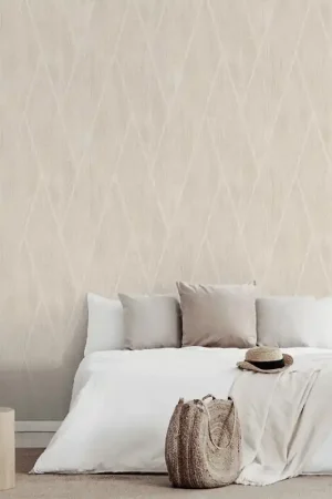 Papier peint intissé bois chevron écru UGEPA Authentique