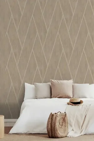 Papier peint intissé bois chevron marron UGEPA Commande En Gros