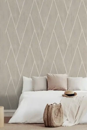 Meilleur Prix Papier peint intissé bois chevron beige UGEPA