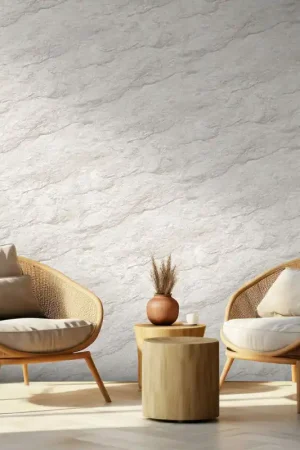 Super Prix Papier peint intissé roche façon craie gris clair UGEPA