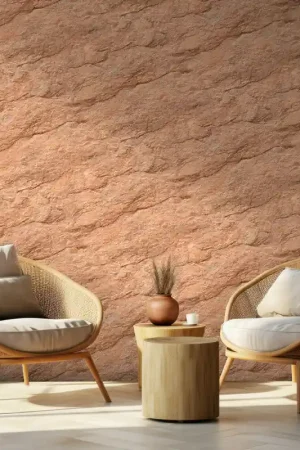 Papier peint intissé roche façon craie terracotta UGEPA Retour Gratuit