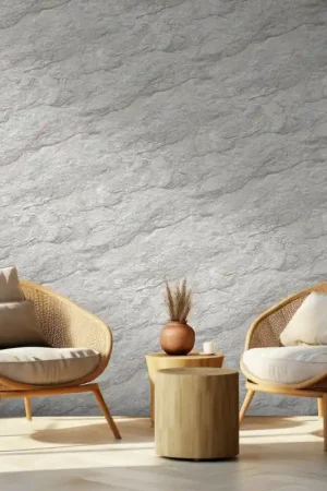 Papier peint intissé roche façon craie gris UGEPA Produit De Marque