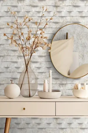Expédié Aujourd'hui Papier peint intissé rayure marbre beige UGEPA