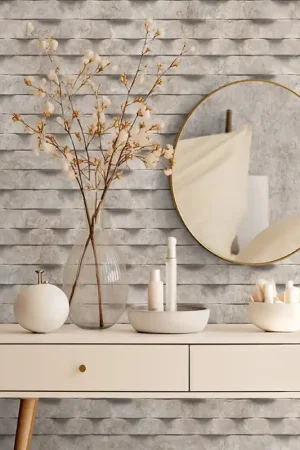 Solde Papier peint intissé rayure marbre taupe UGEPA