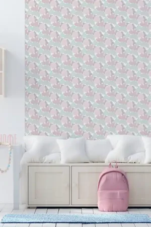 Quantité Limitée Papier peint intissé végétal rose UGEPA