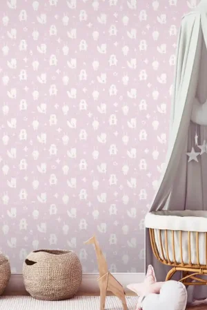 Prix Cassé Papier peint intissé animaux sur fond rose UGEPA