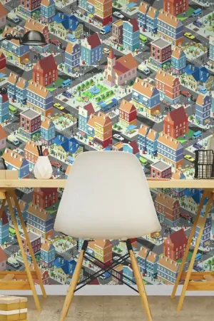 Meilleur Choix Papier peint intissé ville Nothing Hill multicolore UGEPA