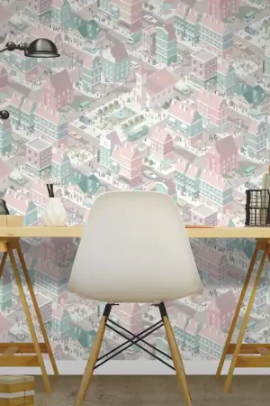 Produit De Marque Papier peint intissé ville Nothing Hill multicolore pastel UGEPA