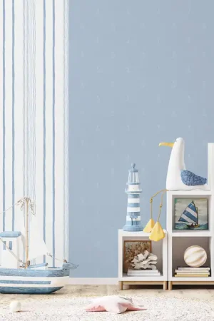 Papier peint intissé à rayure bleu UGEPA Top Vente