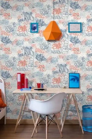 Papier peint intissé Tagues Enfants bleu UGEPA Acheter Direct