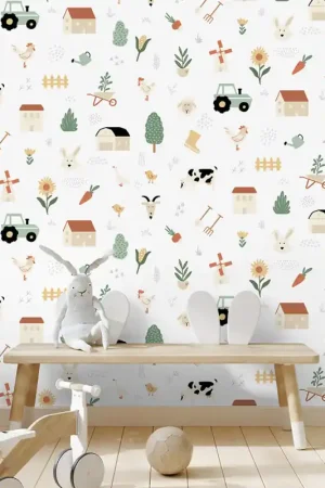 Papier peint intissé La ferme pour enfants multicolore UGEPA Certifié