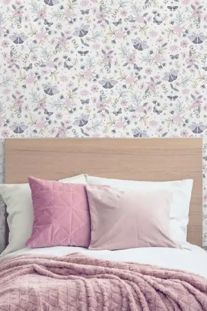 Papier peint intissé Papillon floral rose UGEPA Réduction