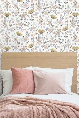 Meilleure Vente Papier peint intissé Papillon floral orange UGEPA