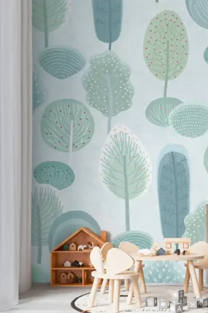 Papier peint panoramique intissé Arbres Naïfs vert AS CREATION Réduction