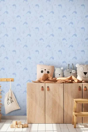Livraison Express Papier peint intissé dauphin bleu AS CREATION