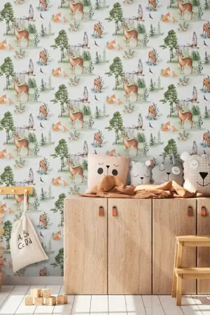 Meilleur Choix Papier peint intissé animaux dans la forêt vert AS CREATION
