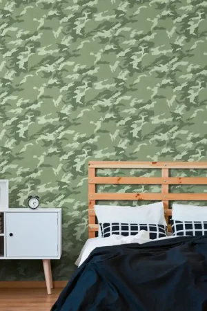 Commander Vite Papier peint intissé Camouflage vert AS CREATION