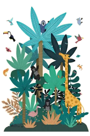 4MURSPapier peint découpé pré-encolléFun jungle form130 x 180 cm Nouvelle Collection