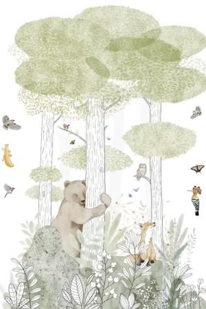4MURSPapier peint découpé pré-encolléCalm forest form130 x 180 cm Expédition Rapide