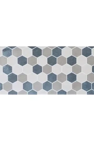 Authentique Faïence murale HEXA BLEU 20X50 cm