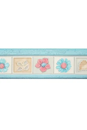 Listel Listello Fiori Azzurro 10X33,3 cm - Bleu Brillant Prix Réduit